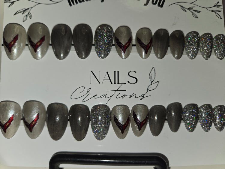 Custom Corvette Gel Nails - 20 Piece Press On Set with Kit