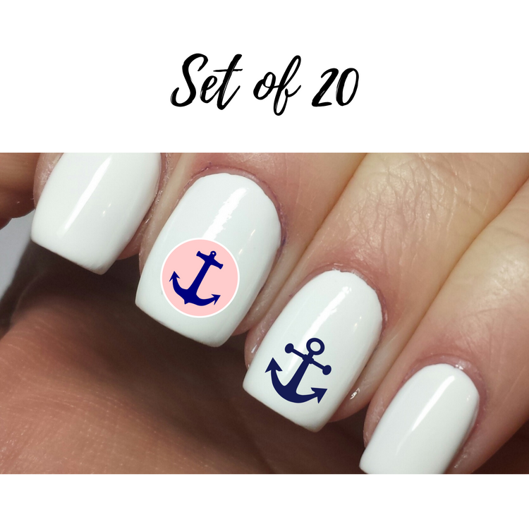 Anchor Nail Art Stickers - Custom Water Slide Decals for Unique Nail Designs | Easy Peel Off & Personalized Nail Stickers for Any Occasion