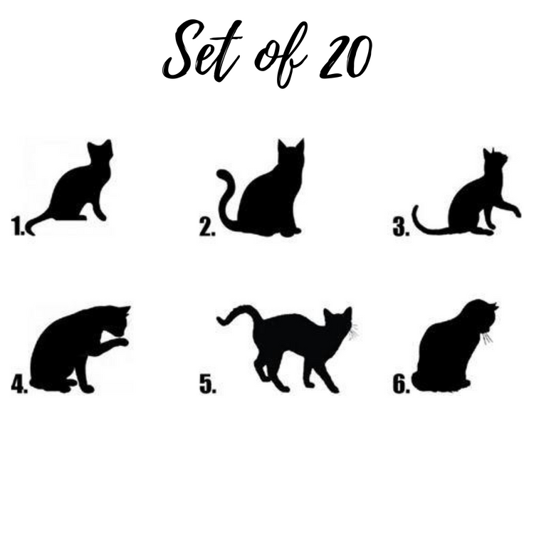 Black Cat Silhouette Nail Decals - Unique Water Slide Nail Art Stickers for Creative Manicures