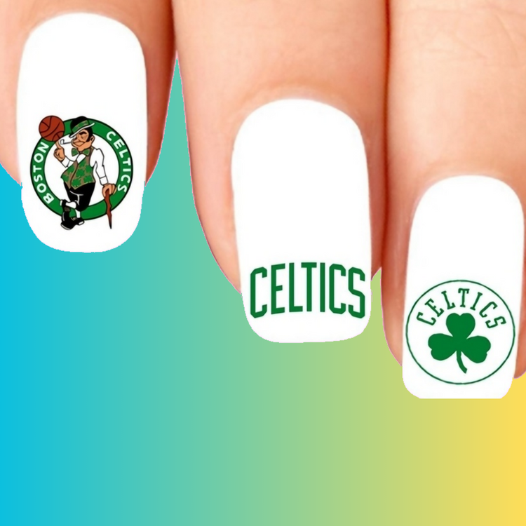 Boston Celtics Basketball Assorted Set of 20 Waterslide Nail Decals