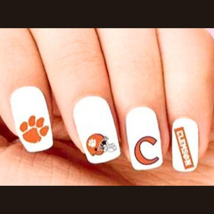 Clemson Tigers Nail Art Stickers Assorted Waterslide Nail Decals