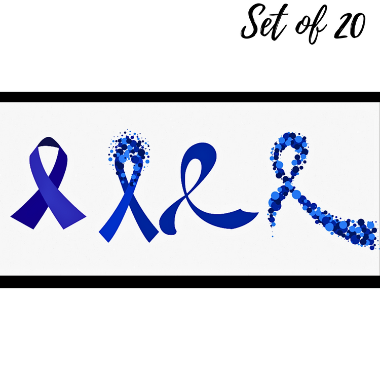 Colon Cancer Awareness Ribbon Nail Decals | Set of 20 Waterslide Nail Art Stickers