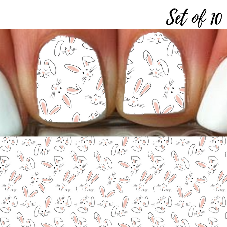 Easter Bunnies Full Nail Art Waterslide Decal Design
