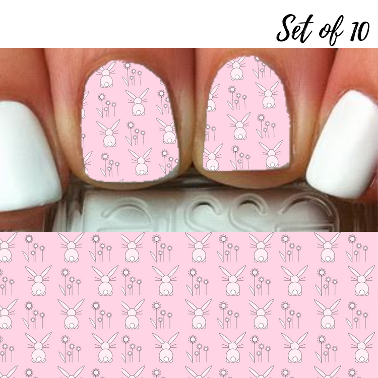 Easter Bunnies Full Nail Art Waterslide Decal Design