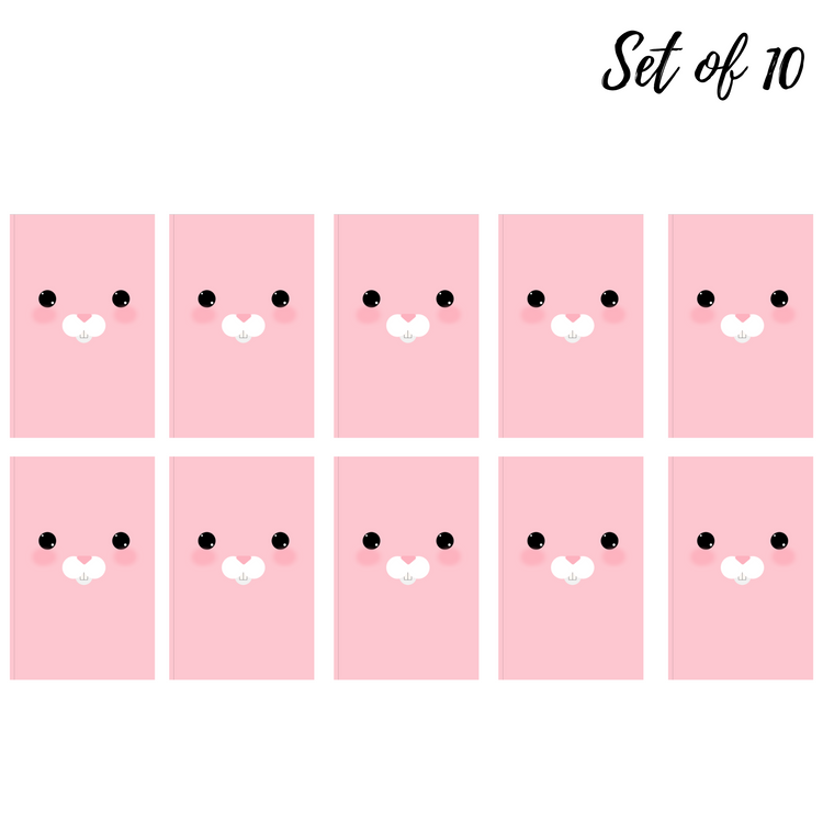 Pink Easter Bunny Nail Decals - Cute Rabbit Face Water Slide Nail Stickers