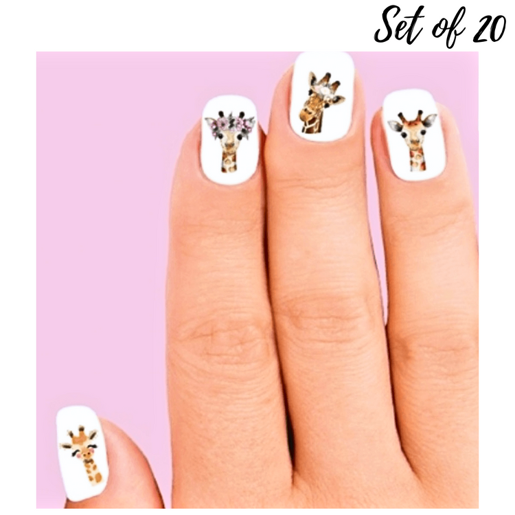 Giraffe Nail Art Waterslide Decal Stickers Perfect for Animal Lovers!
