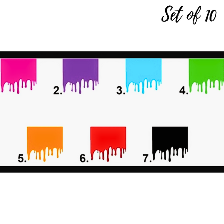 Paint Dripping Nail Decals Set of 10 Waterslide Tips for Trendy Manicures