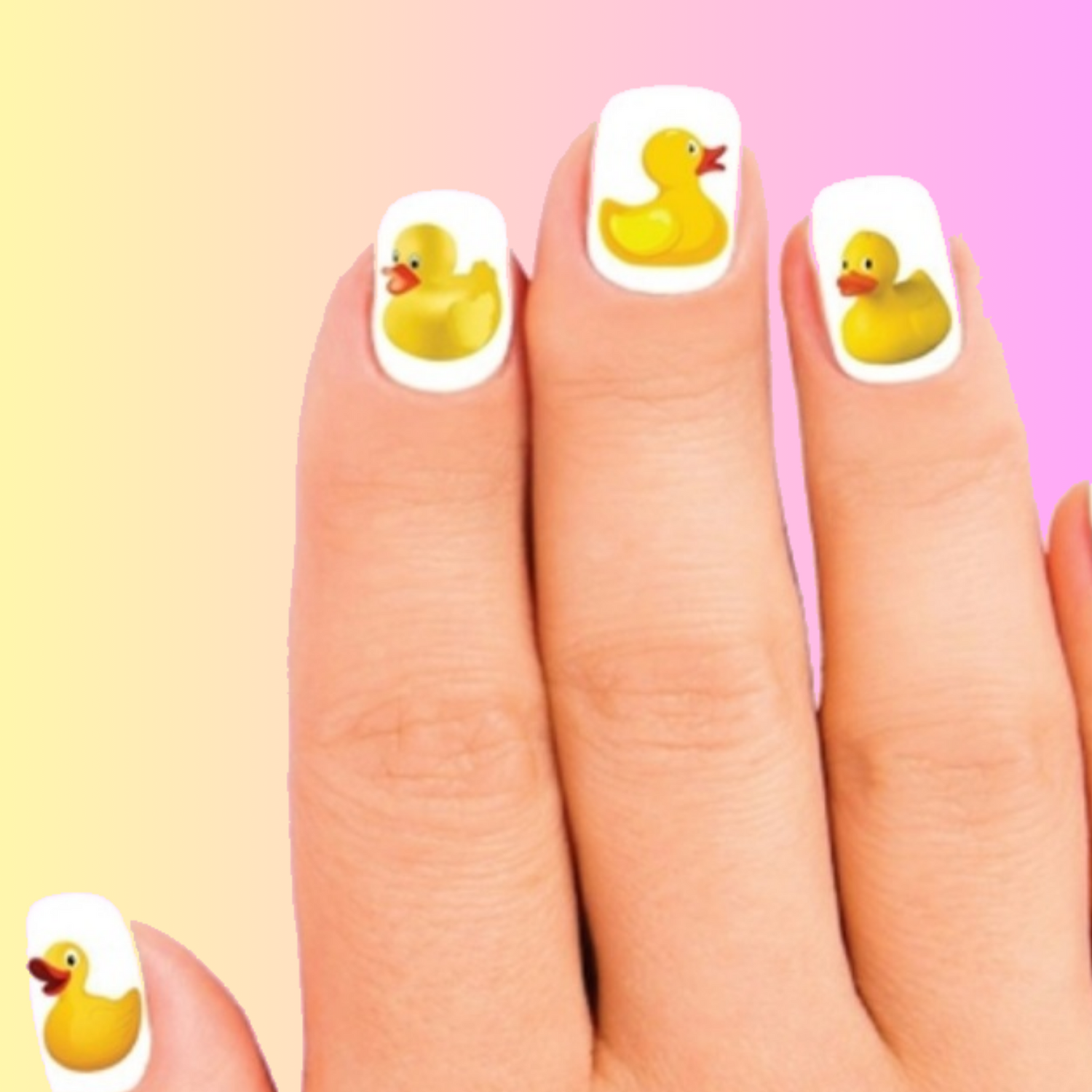 Yellow Rubber Duck Nail Decals - Assorted Set of 20 for Fun Waterslide Art