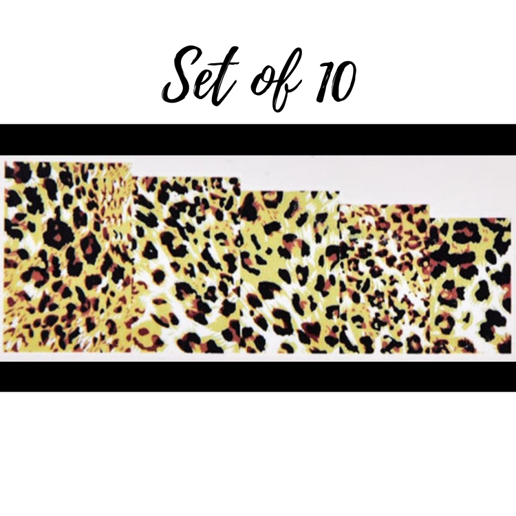Animal Print Nail Decals, Leopard Design Nail Art Waterslide Stickers