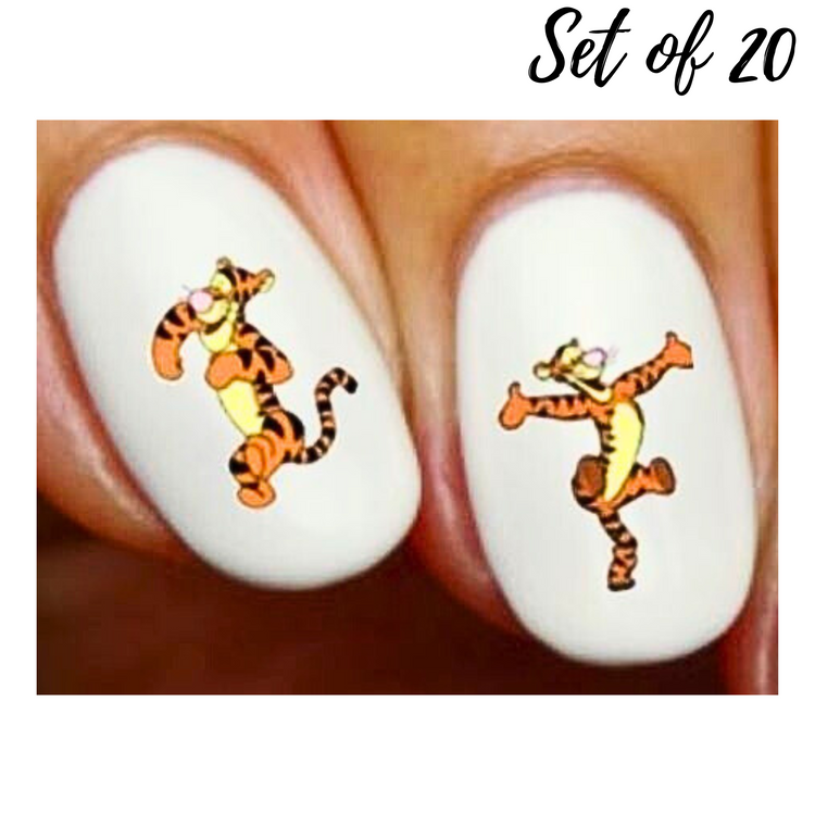 Tigger from Winnie the Pooh Nail Decals|Assorted Water Slide Stickers for Fun Nail Art