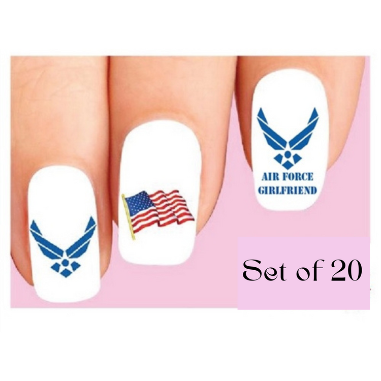 USAF United States US Air Force Girlfriend Assorted Set of 20 d Waterslide Nail Decals