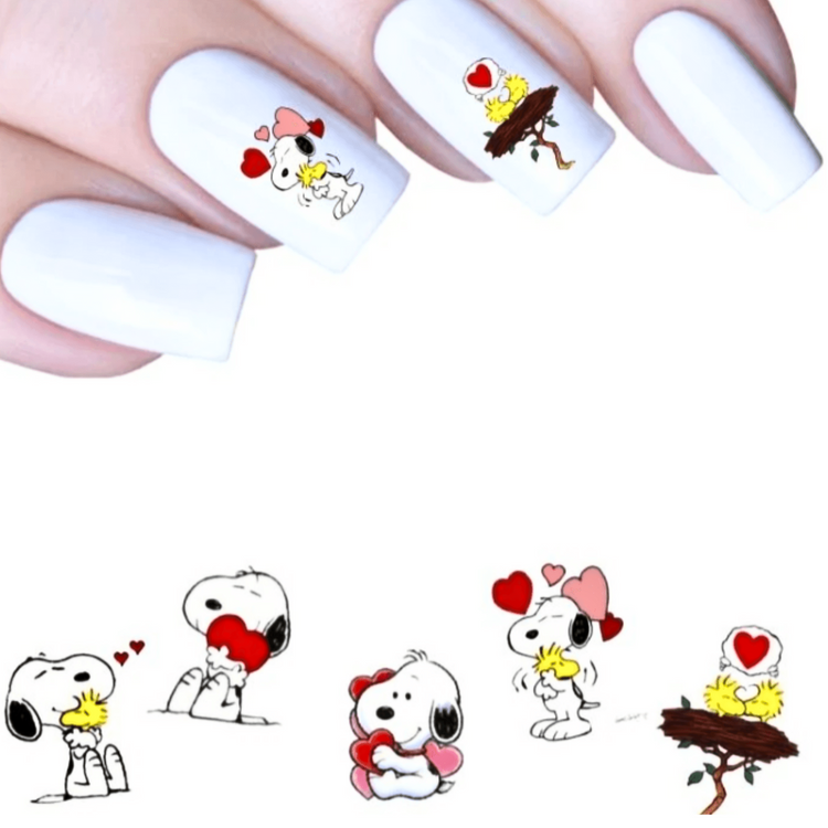 Valentine's Day Nail Art Stickers | Snoopy Assorted Decals Set of 20