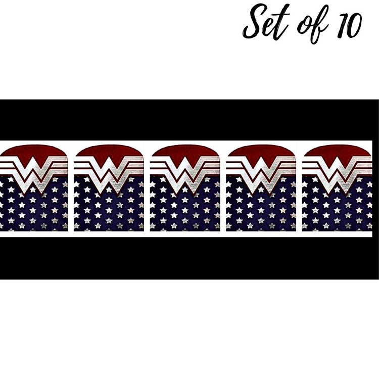 Wonder Woman Full Waterslide Nail Decals: Perfect DIY Nail Art for Superhero Fans