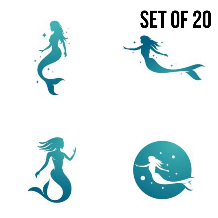 Mermaid Waterslide Nail Art Stickers Decals Set of 20