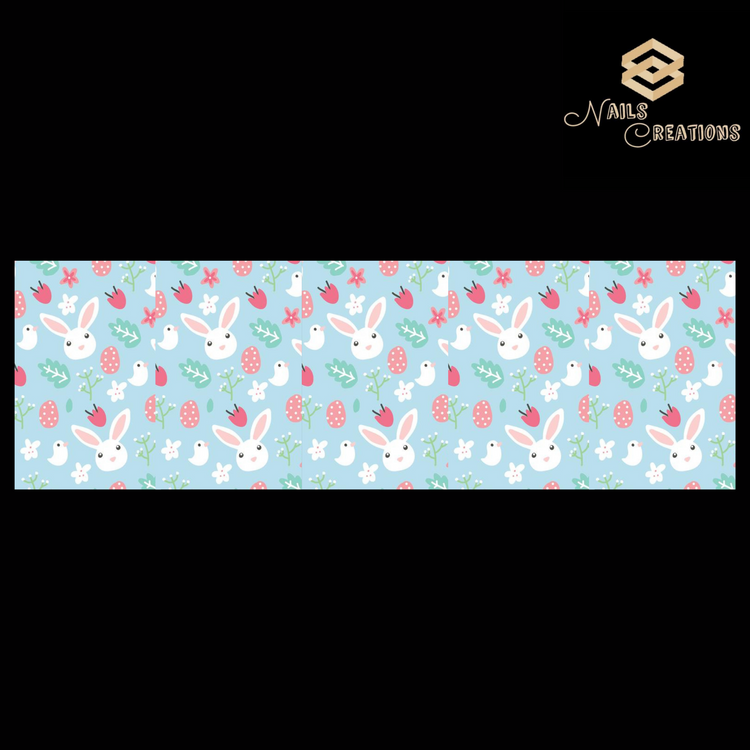 Easter Eggs with Chicks and Bunnies Full Nail Art Waterslide Decal Design - Nails Creations
