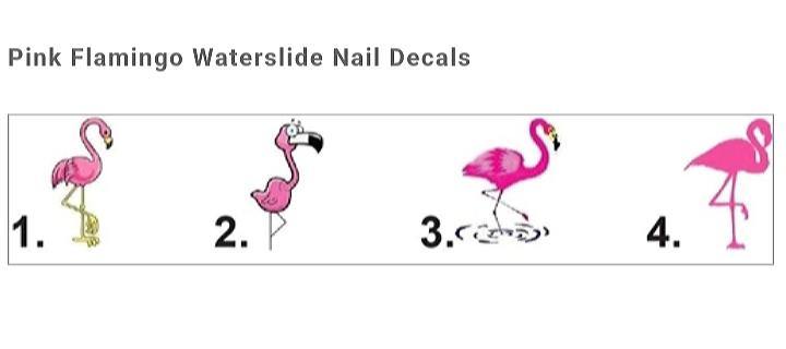 Pink Flamingo Nail Decals Stickers Water Slides Nail Art - Nails Creations
