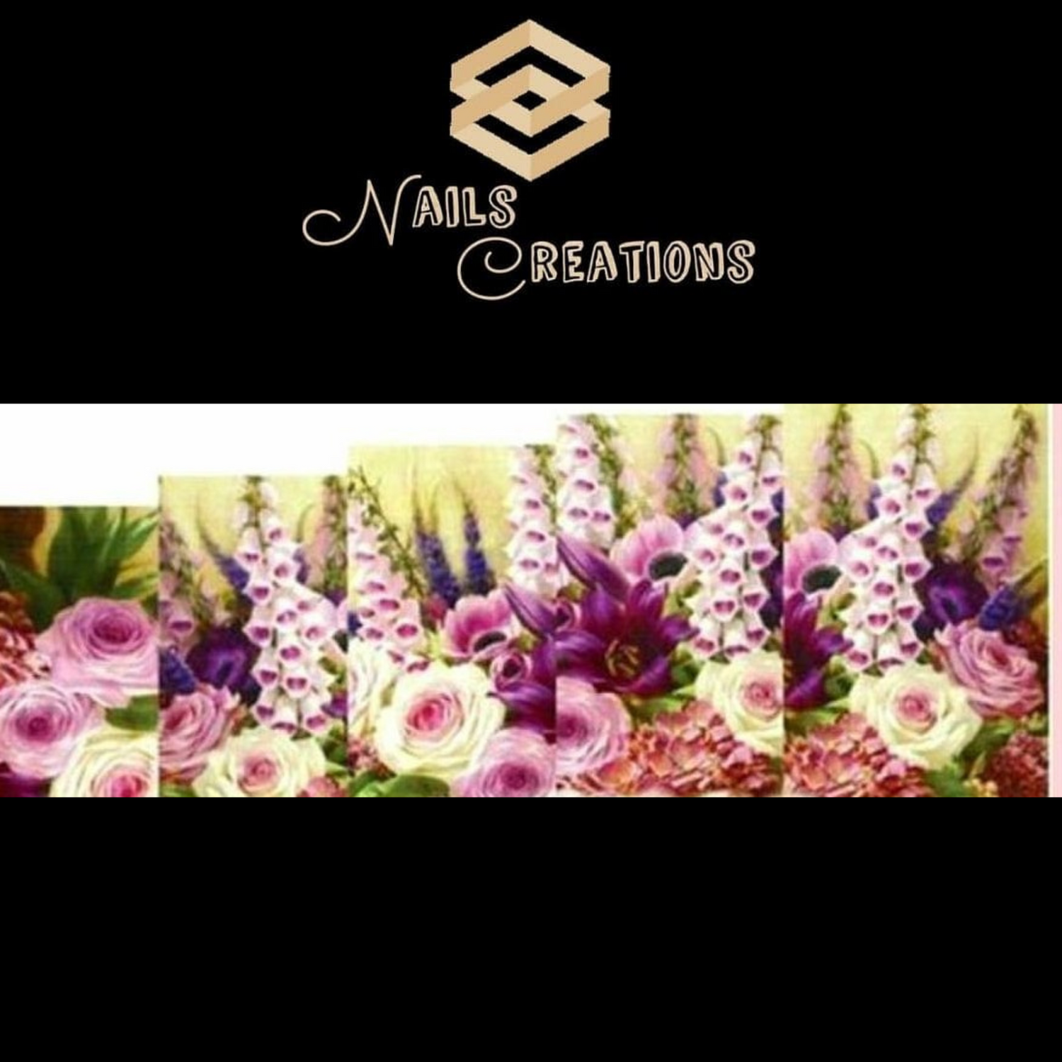 Flowers Full Nail Art Waterslide Decal Design - Nails Creations