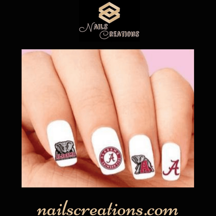 Alabama Crimson Tide Assorted Waterslide Nail Decals