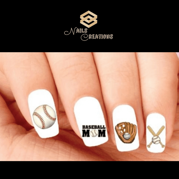 Baseball Mom Assorted Nail Decals Stickers Water Slides Nail Art - Nails Creations