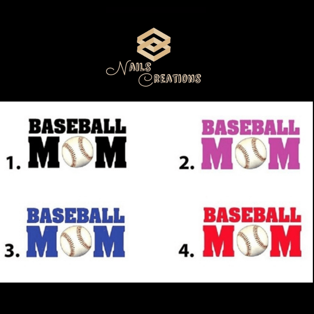 Baseball Mom Nail Decals Stickers Waterslide Nail Art Design - Nails Creations