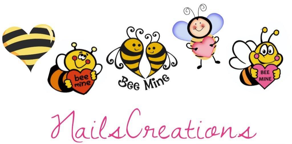 Bee Mine Valentine's Nail Art Water Slides Decals - Nails Creations