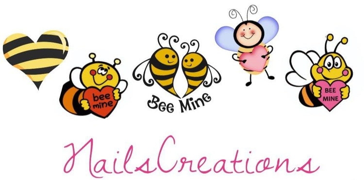 Bee Mine Valentine's Nail Art Water Slides Decals - Nails Creations
