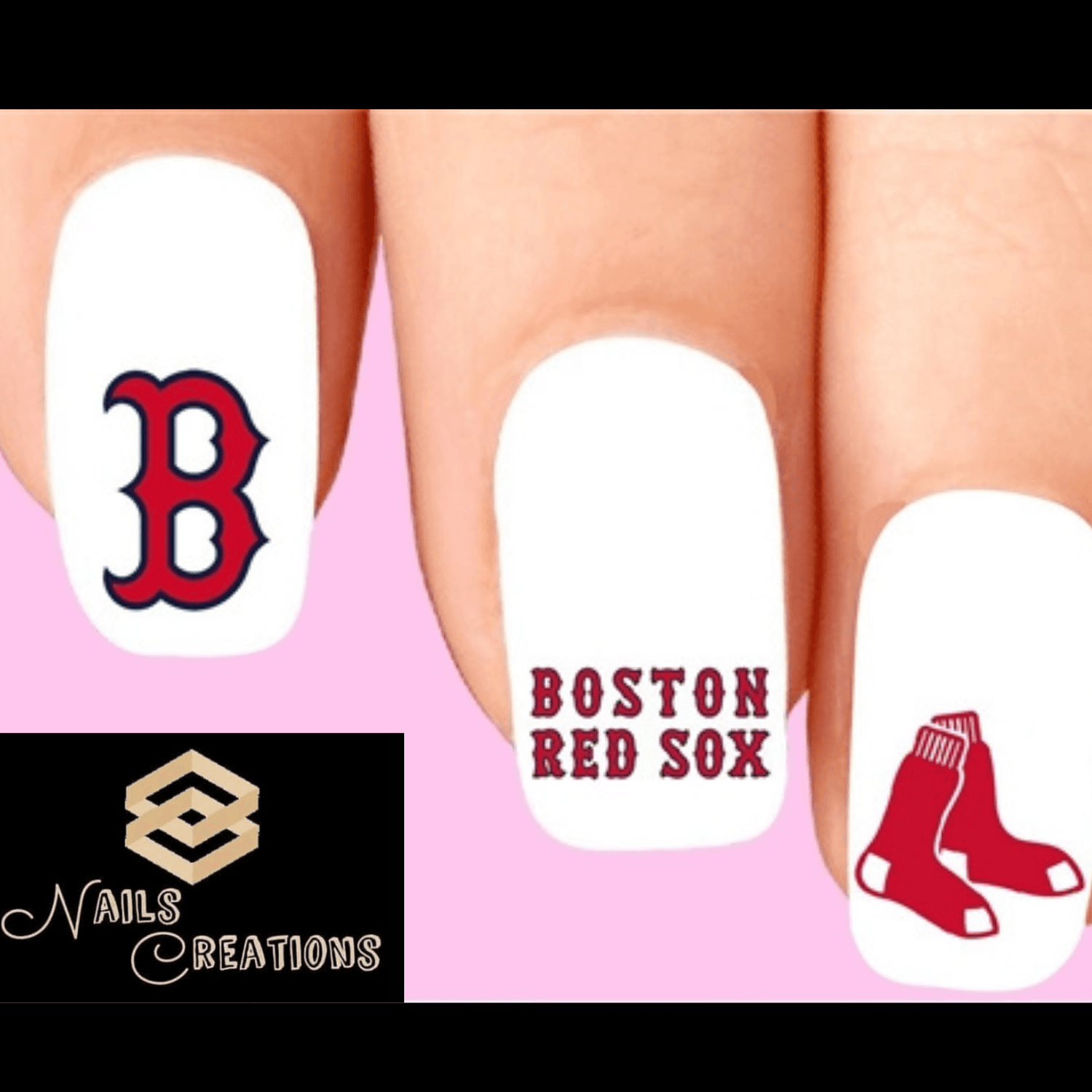 Boston Red Sox Baseball Nail Decal Stickers