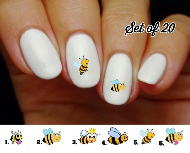 Bumble Bee Nail Decals Stickers Water Slides Nail Art - Nails Creations