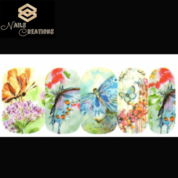 Butterflies and Flowers Waterslide Nail Decals A1308 - Nails Creations
