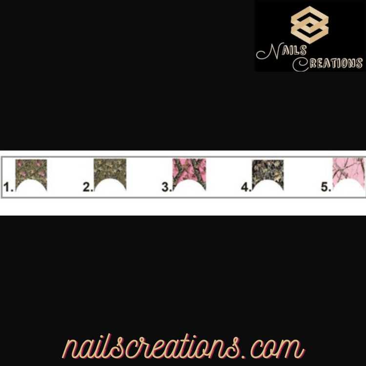 Camo Mossy Oak Realtree Set of 10 Waterslide Nail Decals Tips - Nails Creations