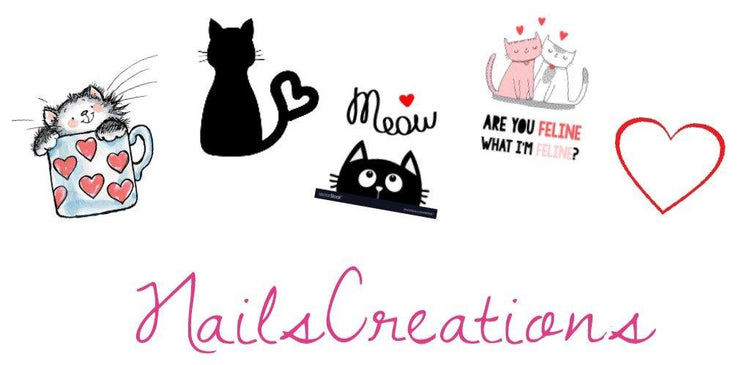 Cats Meow Valentine's Nail Art Water Slides Decals - Nails Creations