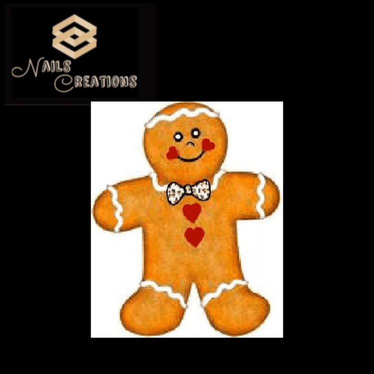 Christmas Holiday Gingerbread Man Waterslide Nail Decals - Nails Creations