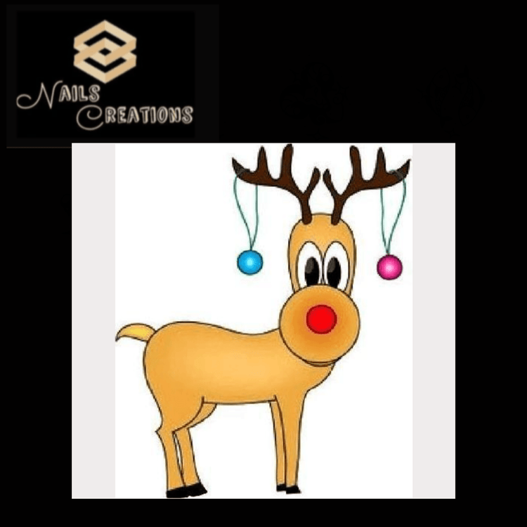 Christmas Holiday Reindeer with Ornaments Waterslide Nail Decals - Nails Creations