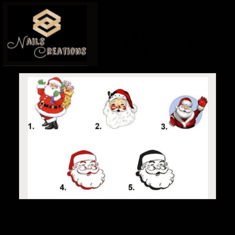 Christmas Holiday Santa Claus Waterslide Nail Decals - Nails Creations