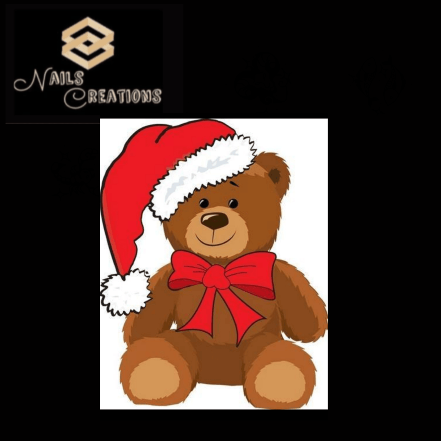 Christmas Holiday Santa Teddy Bear #2 Waterslide Nail Decals - Nails Creations