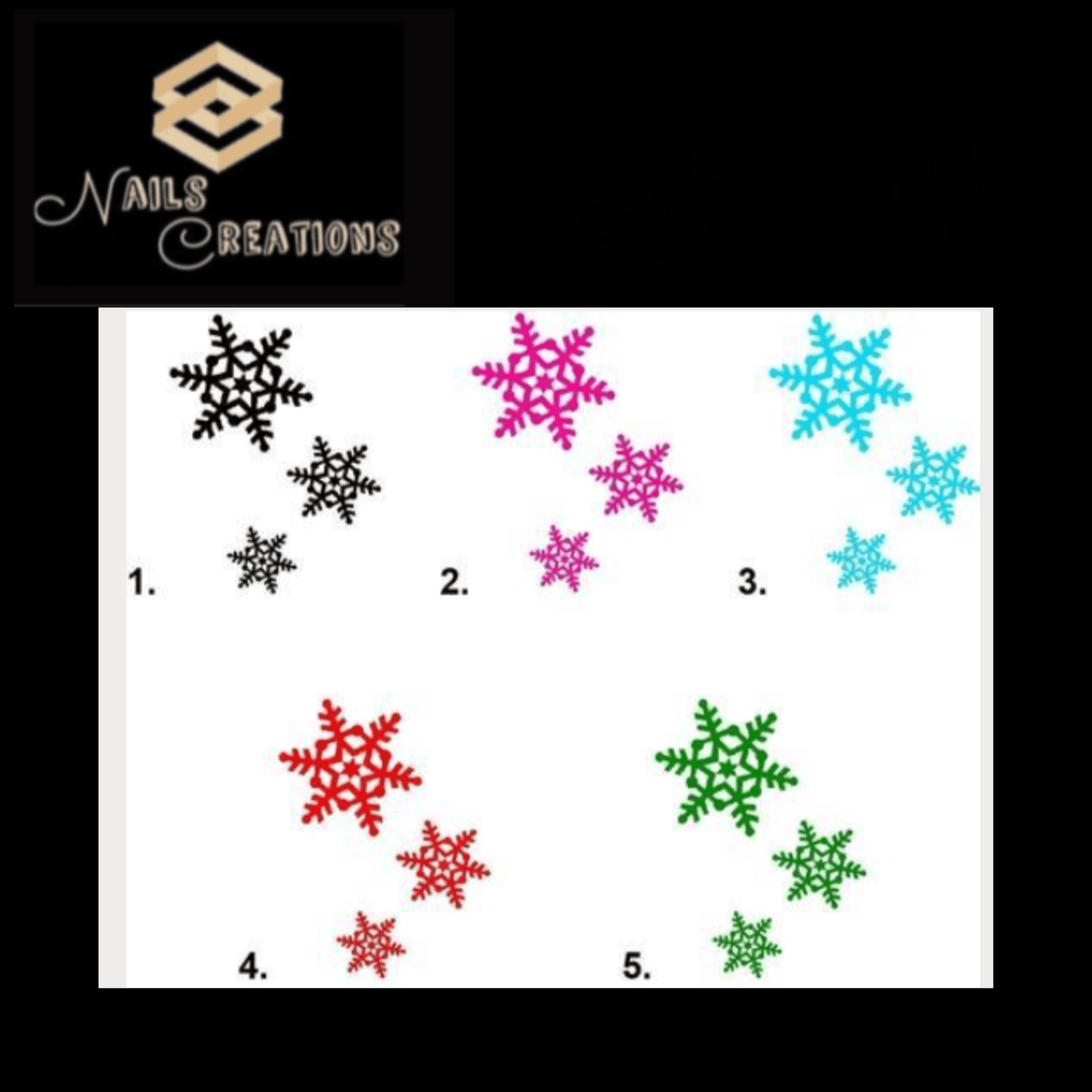 Christmas Holiday Snowflakes Waterslide Nail Decals - Nails Creations