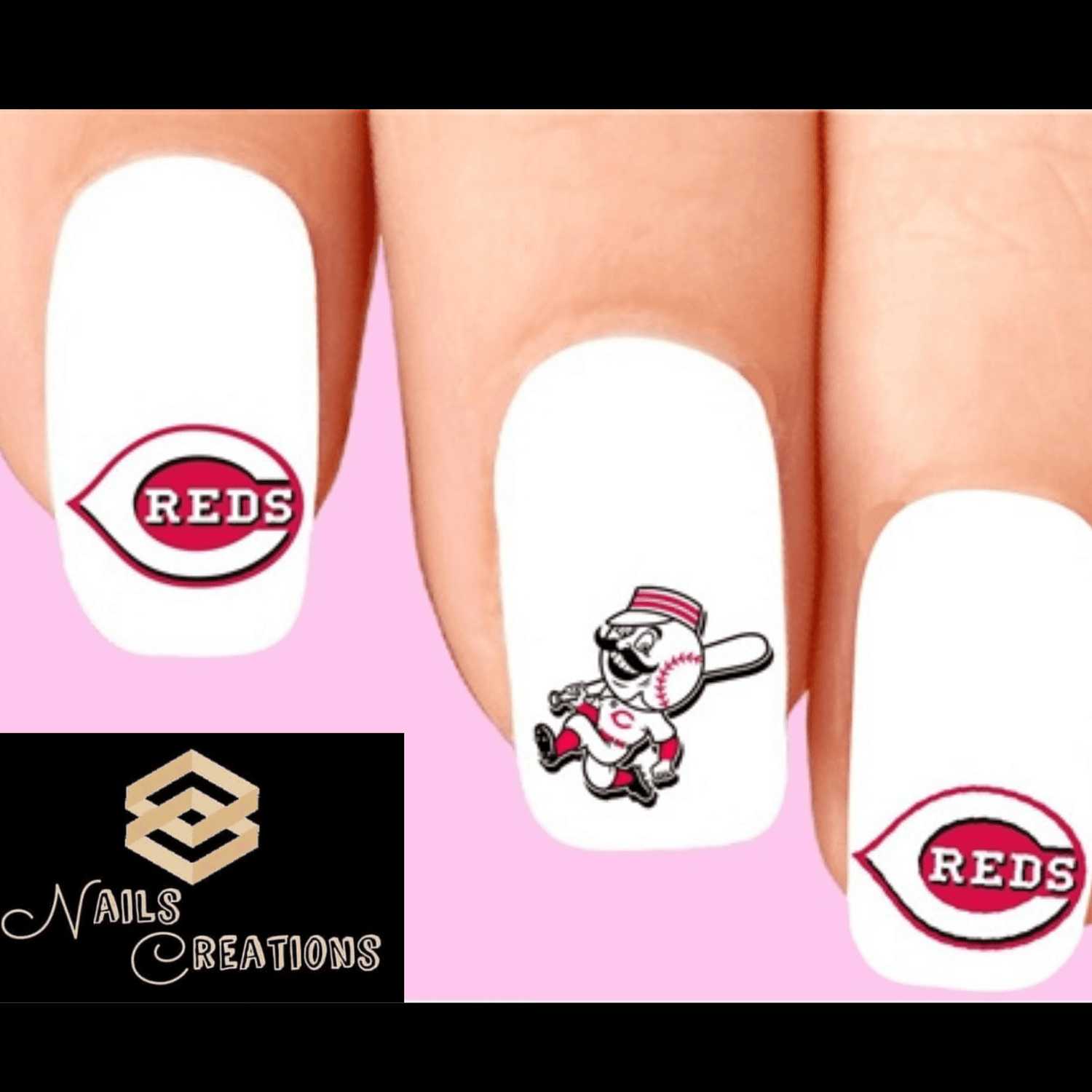Cincinnati Reds Baseball Nail Decal Stickers
