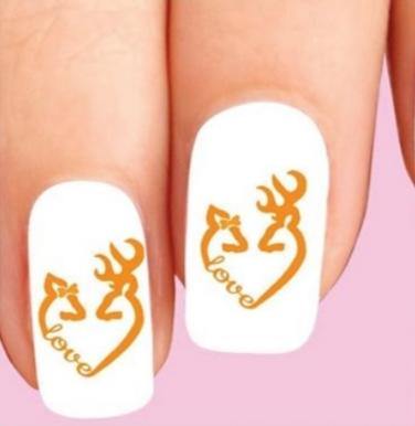 Colorful Deer Love with Heart & Bow Waterslide Nail Decals - Nails Creations