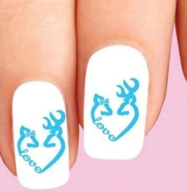 Colorful Deer Love with Heart & Bow Waterslide Nail Decals - Nails Creations