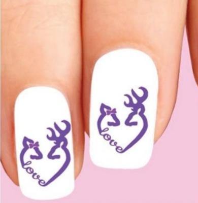 Colorful Deer Love with Heart & Bow Waterslide Nail Decals - Nails Creations