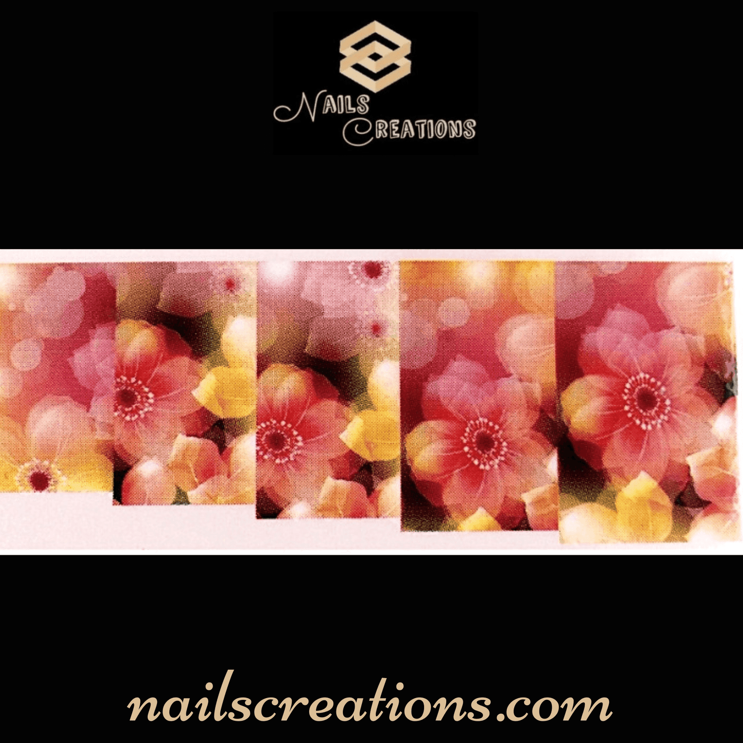 Colorful Floral Design Waterslide Nail Decals YZW-006 - Nails Creations