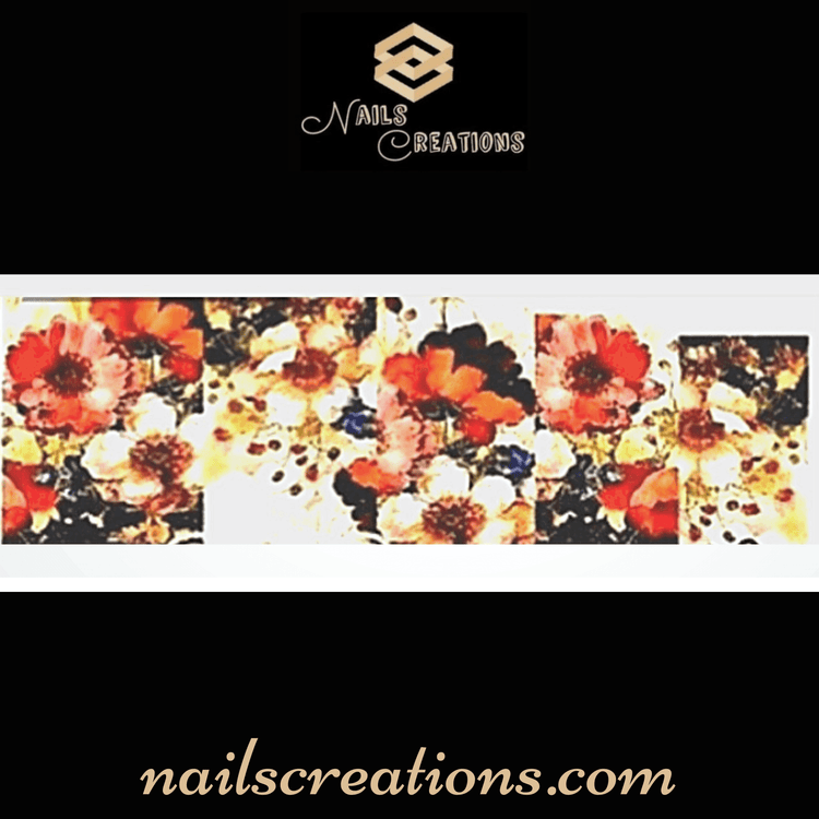 Colorful Floral Waterslide Nail Decals A091 - Nails Creations