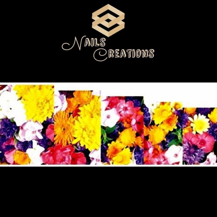 Colorful Spring Flower Print Full Nail Art Waterslide Decal Design - Nails Creations