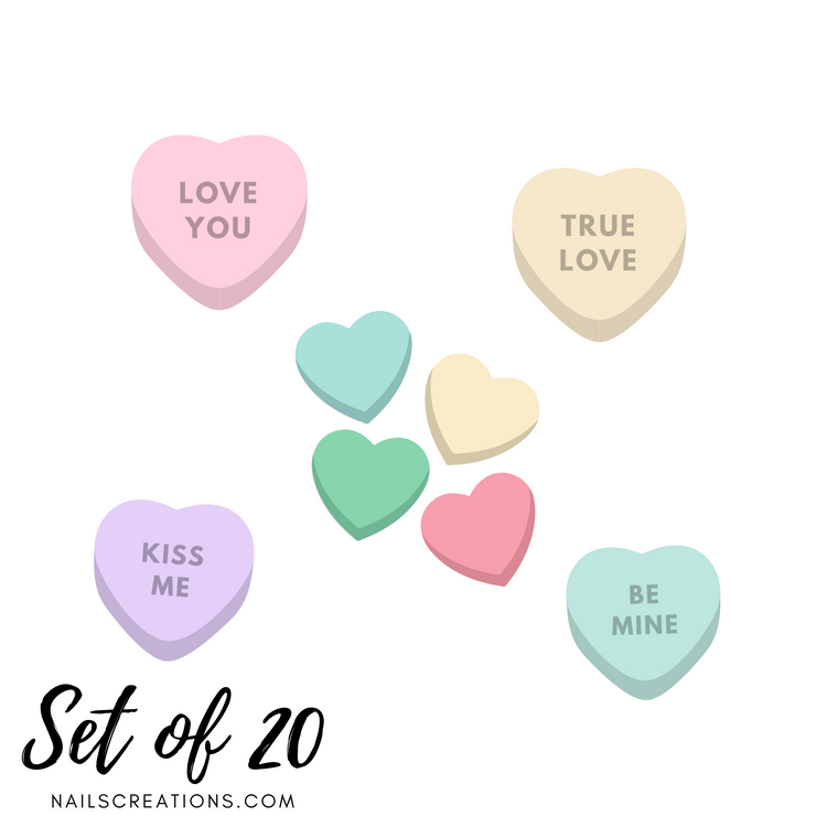 Conversation Candy Hearts Assorted Water slides Nail Decals - Nails Creations