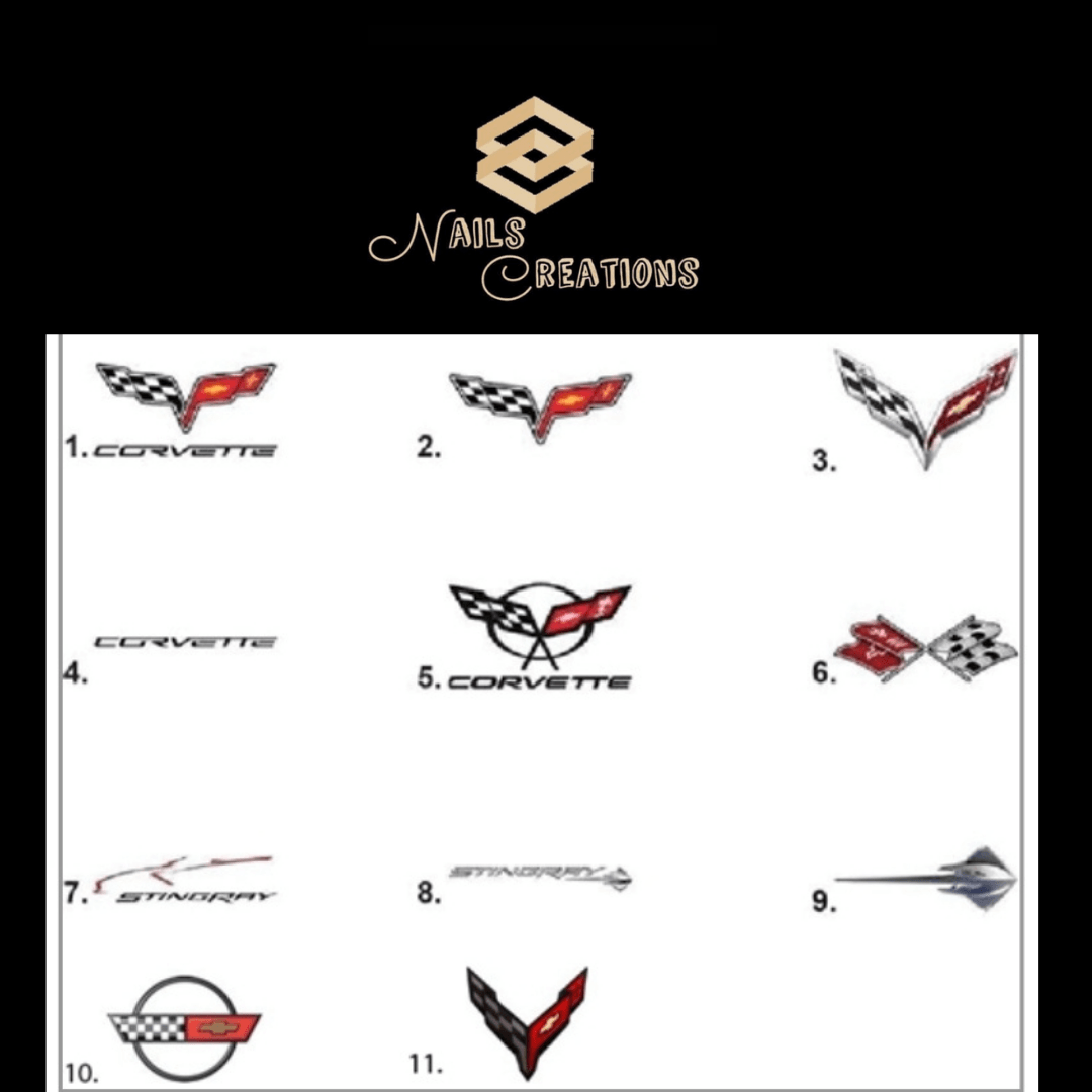 Corvette Nail Decals Stickers Waterslide Nail Art Design - Nails Creations