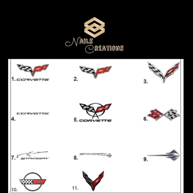 Corvette Nail Decals Stickers Waterslide Nail Art Design - Nails Creations