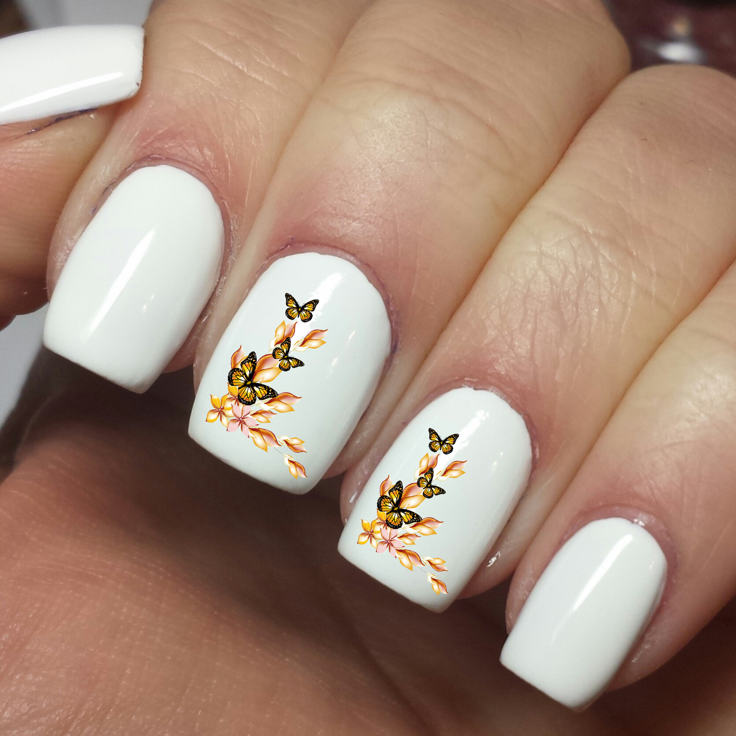 Cute Butterflies and Flowers Designs - Nail Art Waterslide Decals - Nails Creations - Nails Creations