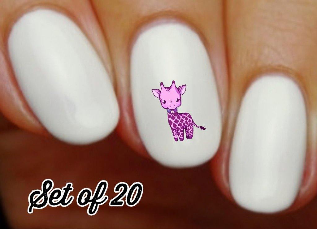 Cute Purple Giraffe Nail Decals Stickers Water Slides Nail Art - Nails Creations