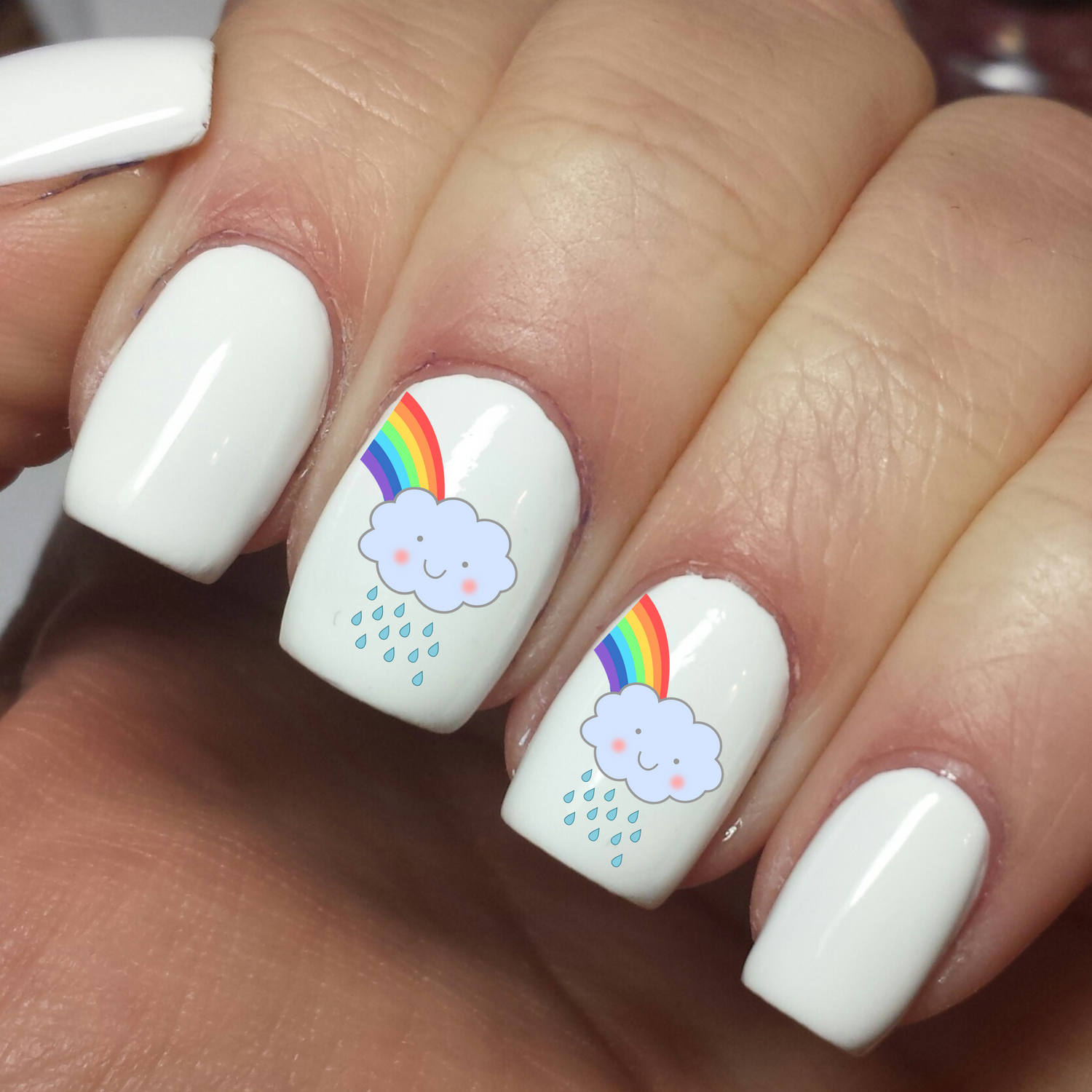 Cute Rainbow Cartoon Waterslide Nail Art Decals