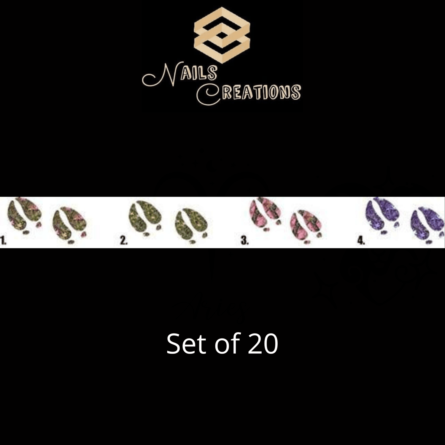 Deer Tracks Camo Mossy Oak Waterslide Nail Decals - Nails Creations